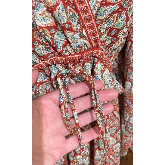 NWT WOMEN'S COTTAGECORE FLORAL MAXI DRESS, SIZE LARGE PEASANT WESTERN BOHO - Picture 5 of 12